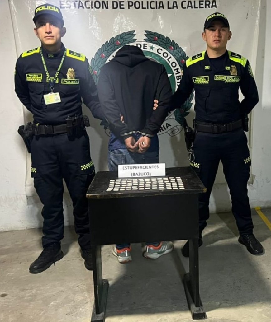 En La Calera, fue capturado presunto expendedor de estupefacientes