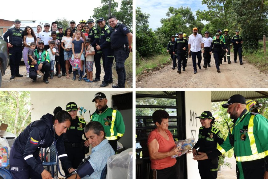 La Policía Nacional brindó asistencia social a familias vulnerables de los municipios de Medina y Paratebueno.