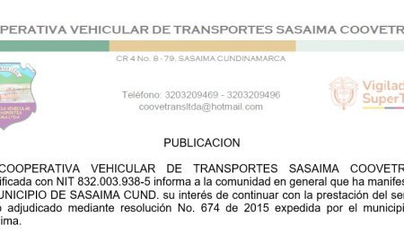 Información de interés para el municipio de Sasaima, Cundinamarca