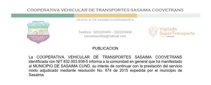 Información de interés para el municipio de Sasaima, Cundinamarca