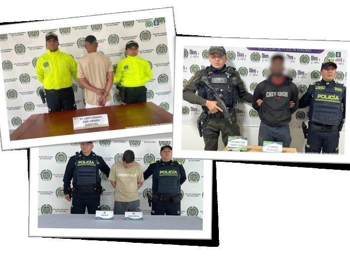 Judicializados presuntos homicidas capturados en  Madrid, Cota y Soacha.