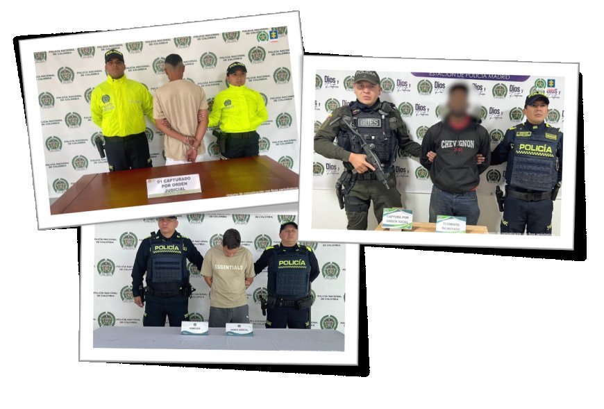 Judicializados presuntos homicidas capturados en  Madrid, Cota y Soacha.