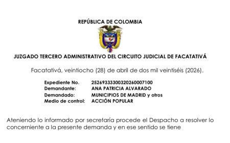 Acción popular contra el municipio de Madrid, Cundinamarca.