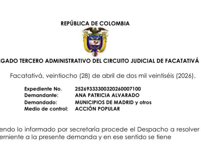 Acción popular contra el municipio de Madrid, Cundinamarca.