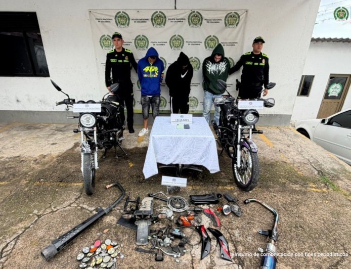 ASEGURADOS PRESUNTOS INTEGRANTES DE GRUPO DELICTIVO DEDICADO AL HURTO DE MOTOCICLETAS EN CUNDINAMARCA